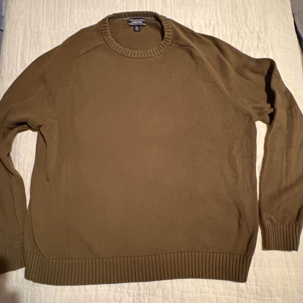 Lands' End Men's XL Brown Crewneck Sweater